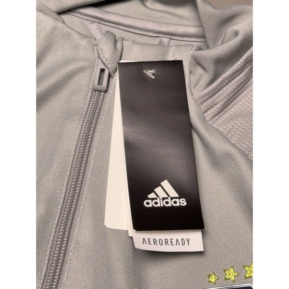 Adidas Track Jacket Men’s Large Gray Aeroready Texas Soccer Full Zip Windbreaker